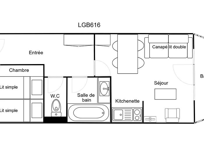 2 Pieces Confortable, Skis Aux Pieds, Balcon, 4 Pers. - Fr-1-182a-25 דירה *