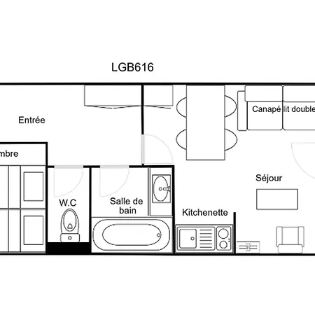 2 Pieces Confortable, Skis Aux Pieds, Balcon, 4 Pers. - Fr-1-182a-25 谷雪维尔
